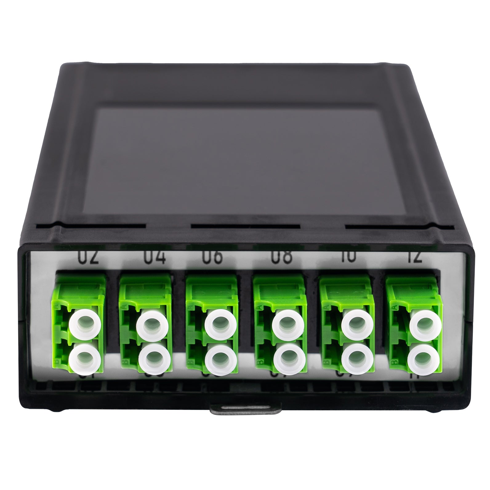 12-Fibre LC OS2 Cassette Fully Populated With 1 x MTP12 Adaptors & Arrays
