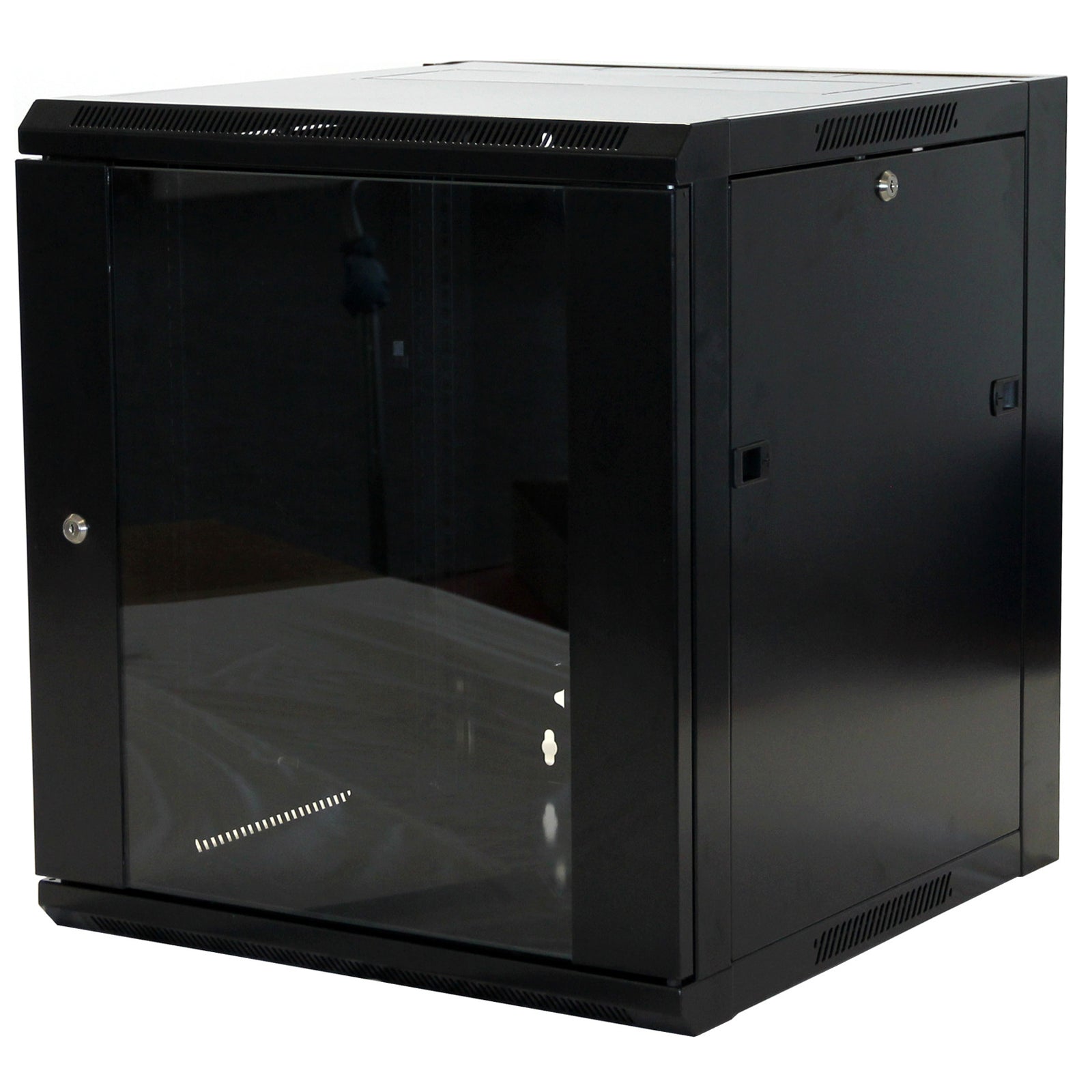 12U 500mm Deep Premium Wall Box Black