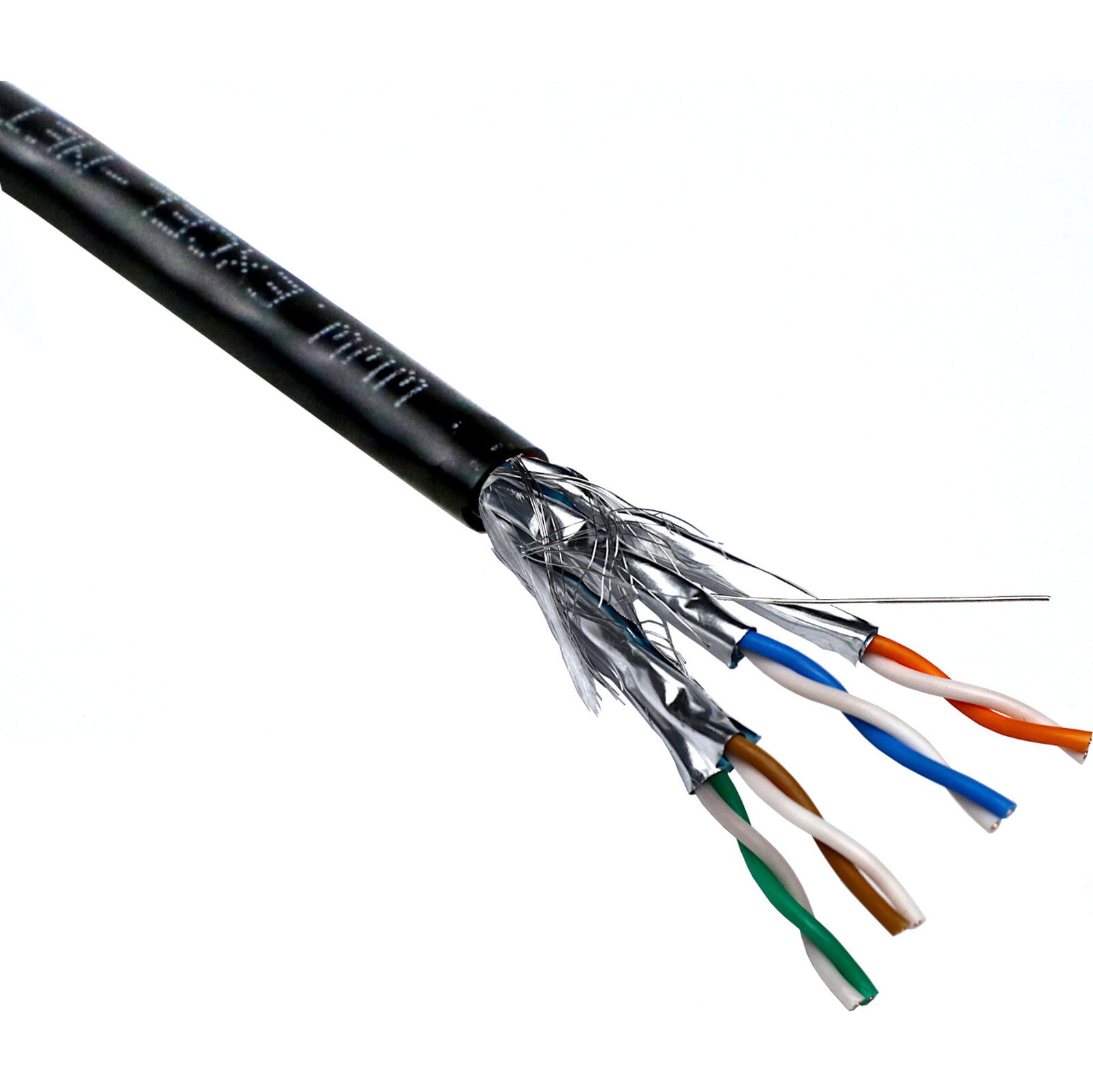 Black Excel Cat6a S/FTP LSZH B2ca-s1a,d1,a1 Solid Cable 500m (190-914-BK)