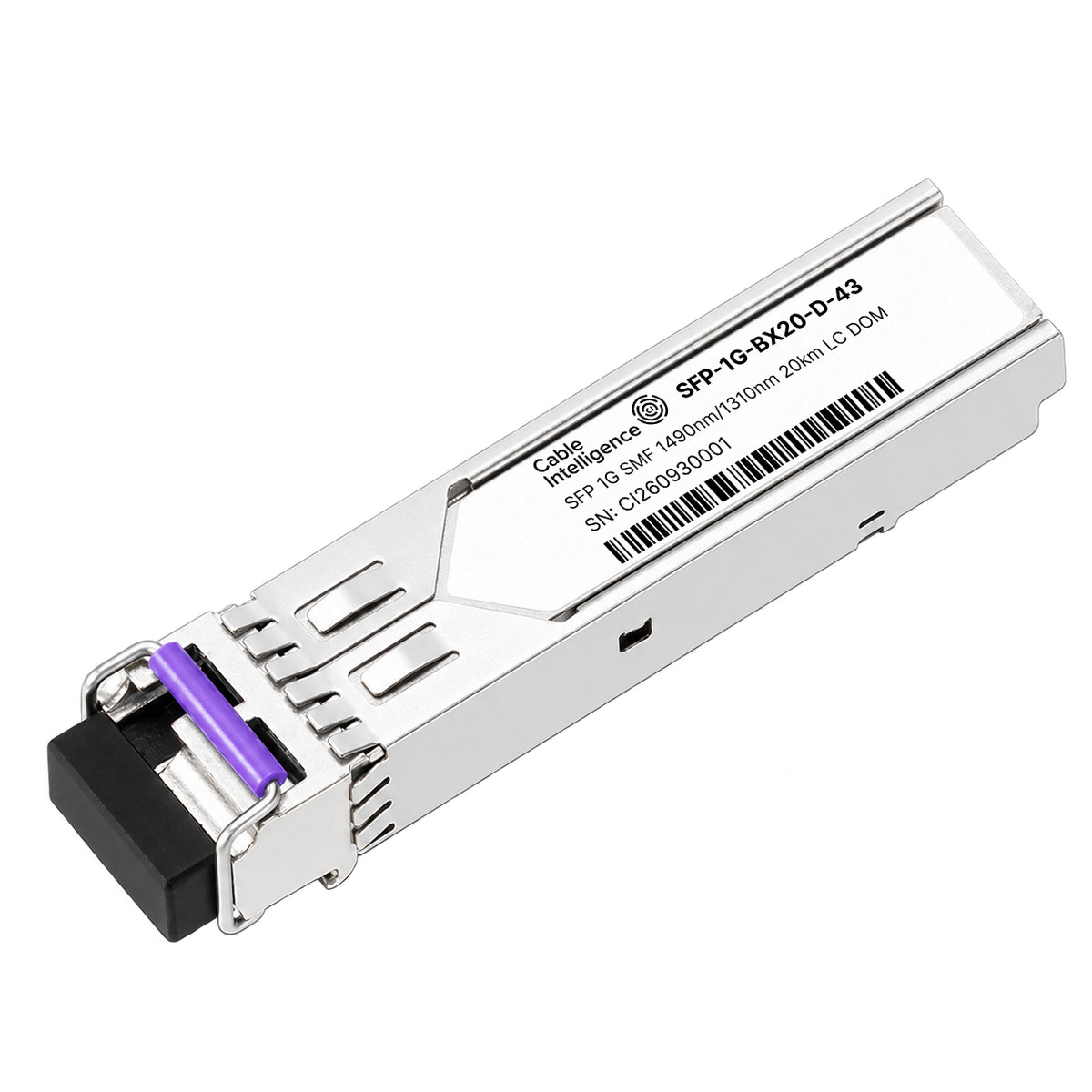 Compatible 1000BASE-BX20-D SFP BiDi 1490nm-TX/1310nm-RX 20km SMF DOM LC/UPC Simplex Optical Transceiver Module