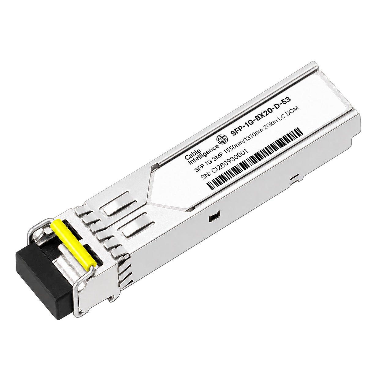 Compatible 1000BASE-BX20-D SFP BiDi 1550nm-TX/1310nm-RX 20km SMF DOM LC/UPC Simplex Optical Transceiver Module