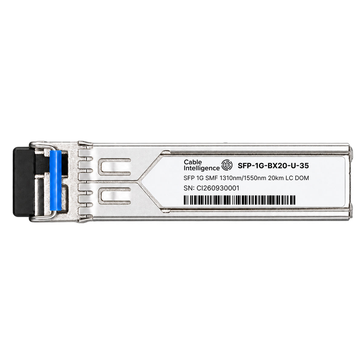 Compatible 1000BASE-BX20-U SFP BiDi 1310nm-TX/1550nm-RX 20km SMF DOM LC/UPC Simplex Optical Transceiver Module