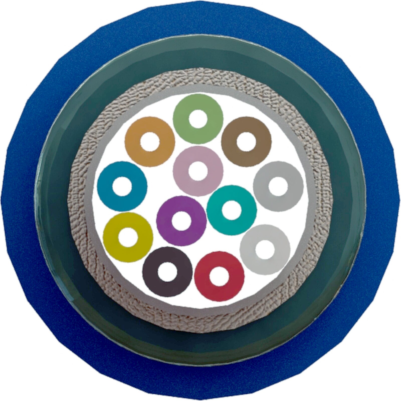 Excel Enbeam OM4 Multimode 50/125 Corrugated Steel Tape (CST) Armoured Loose Tube Eca Fibre Optic Cable Blue (Per Metre)
