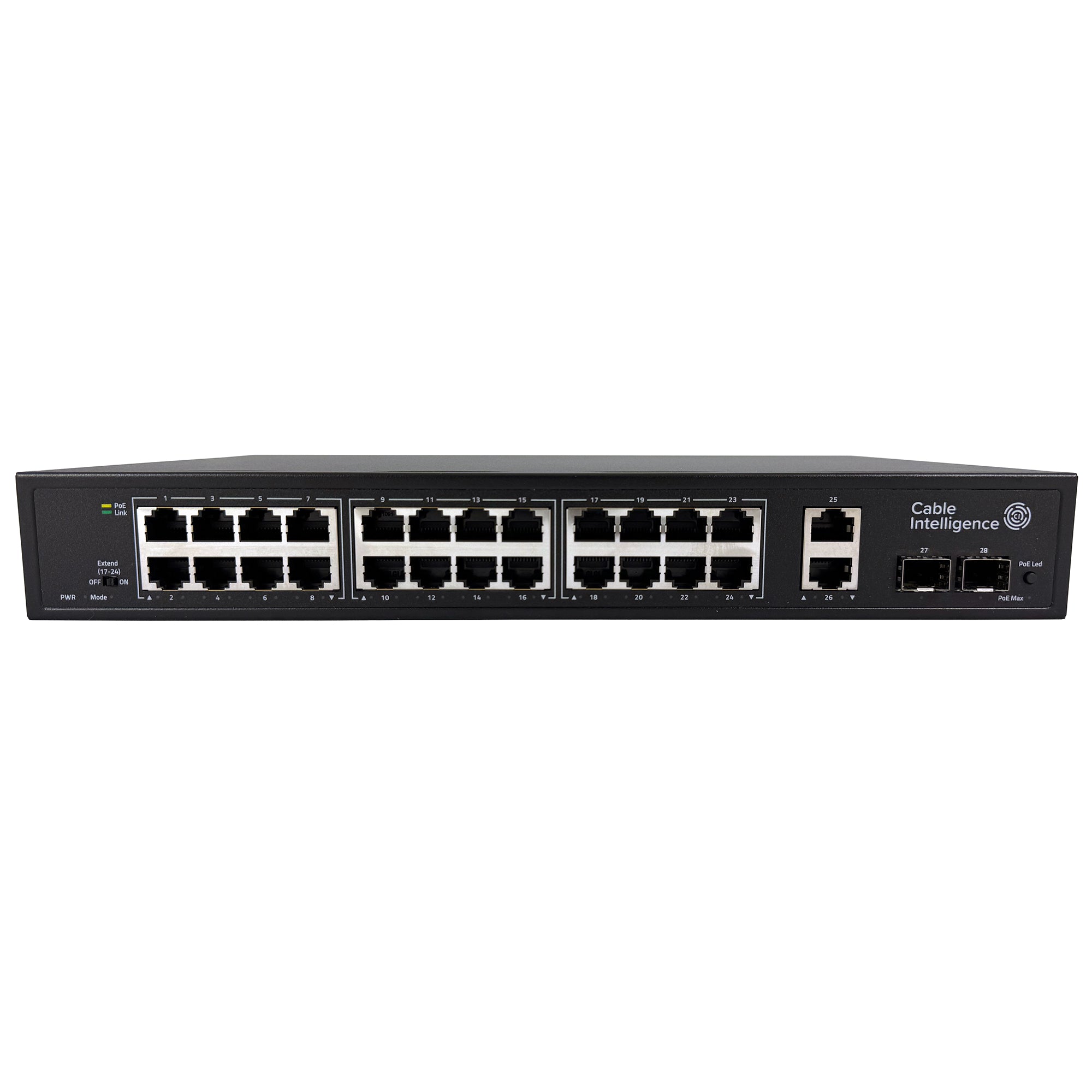 Cable Intelligence 24 Port Gigabit Intelligent PoE+ Switch With 2 x 1G SFP Ports