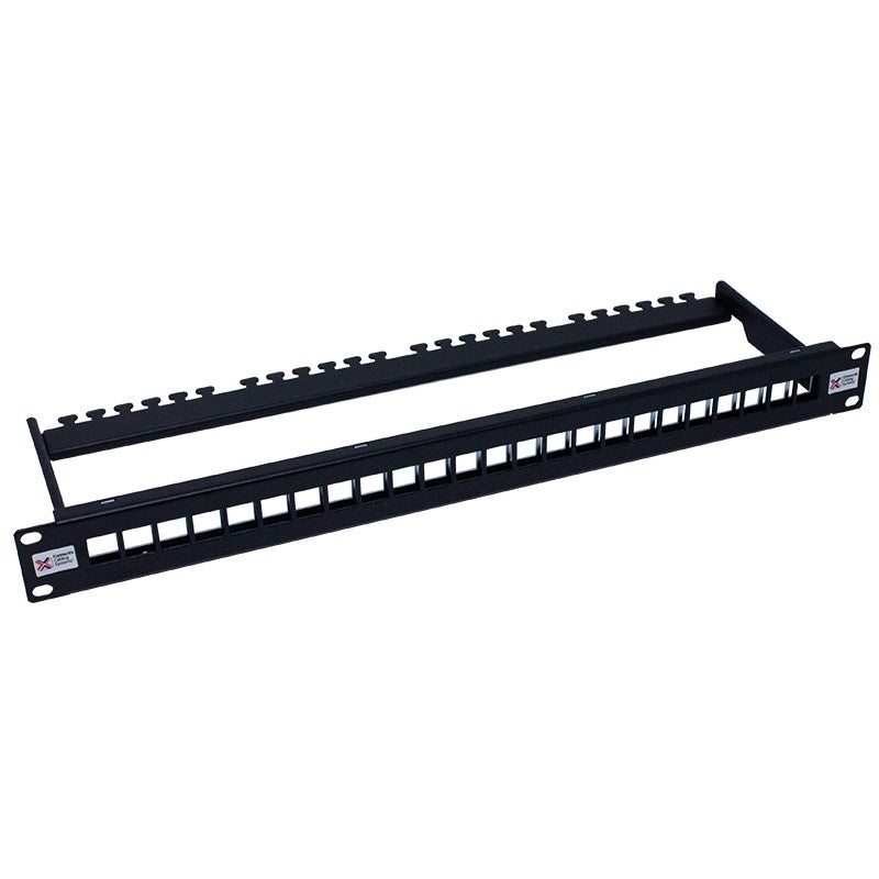 24 Port Connectix UTP Keystone Patch Panel 1U Black (009-010-010-05)
