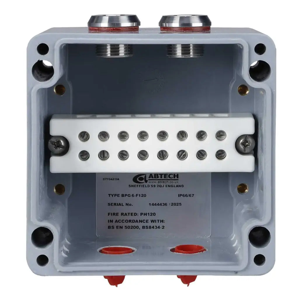 Flame Resistant GRP Junction Box with 8 Way Ceramic Terminals