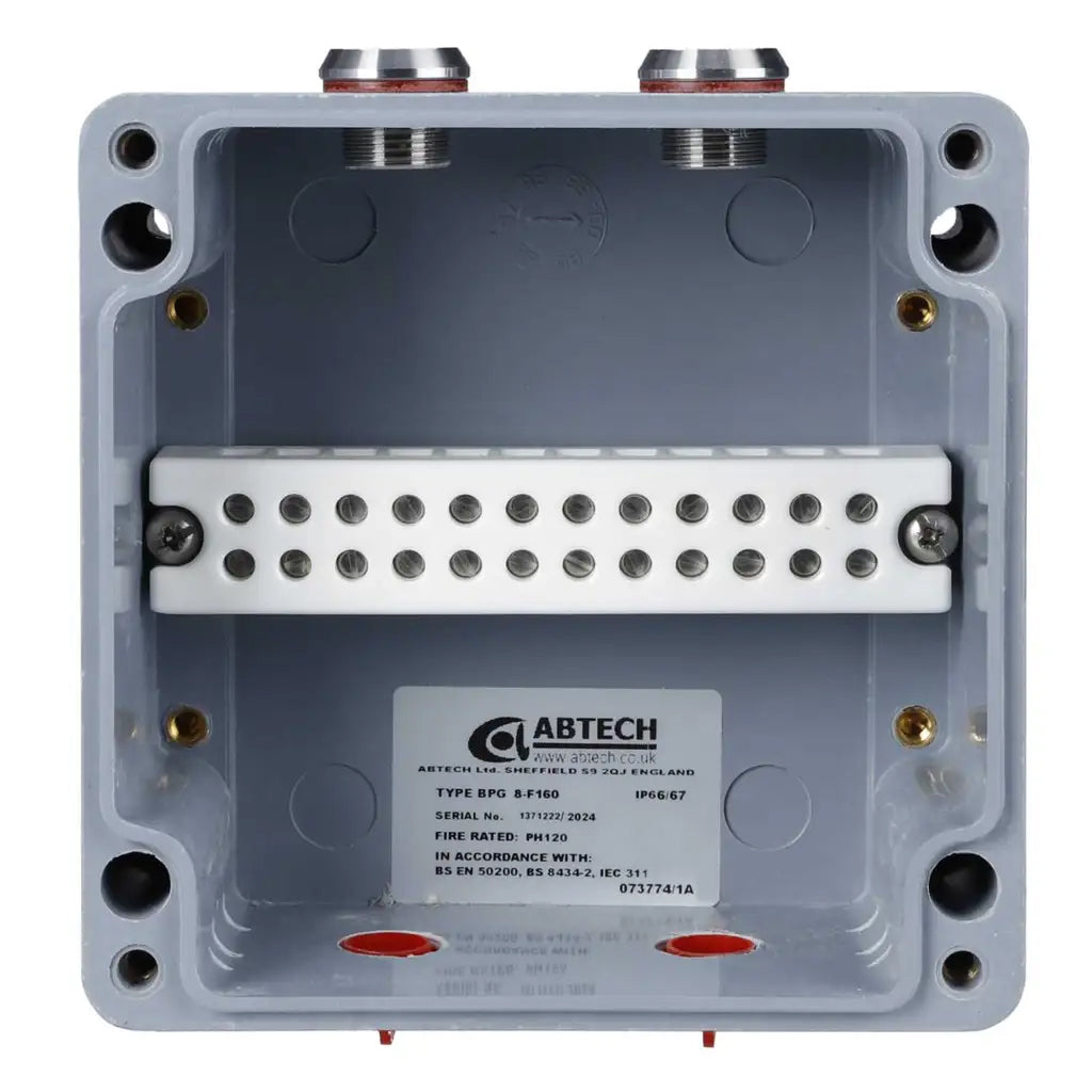 Flame Resistant GRP Junction Box with 12 Way Ceramic Terminals