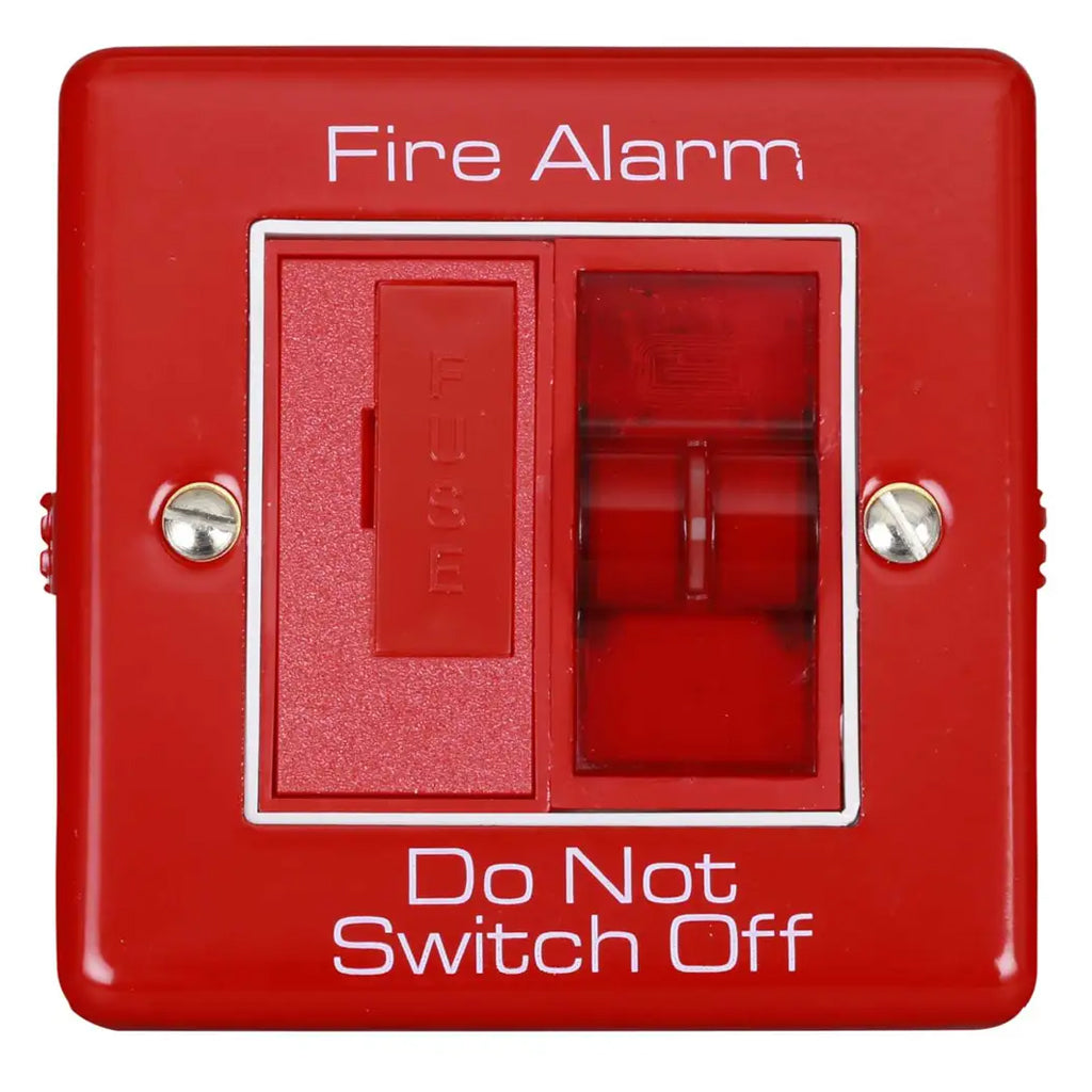 3A Key Switch Fused Connection Unit with Neon Metal Clad Red