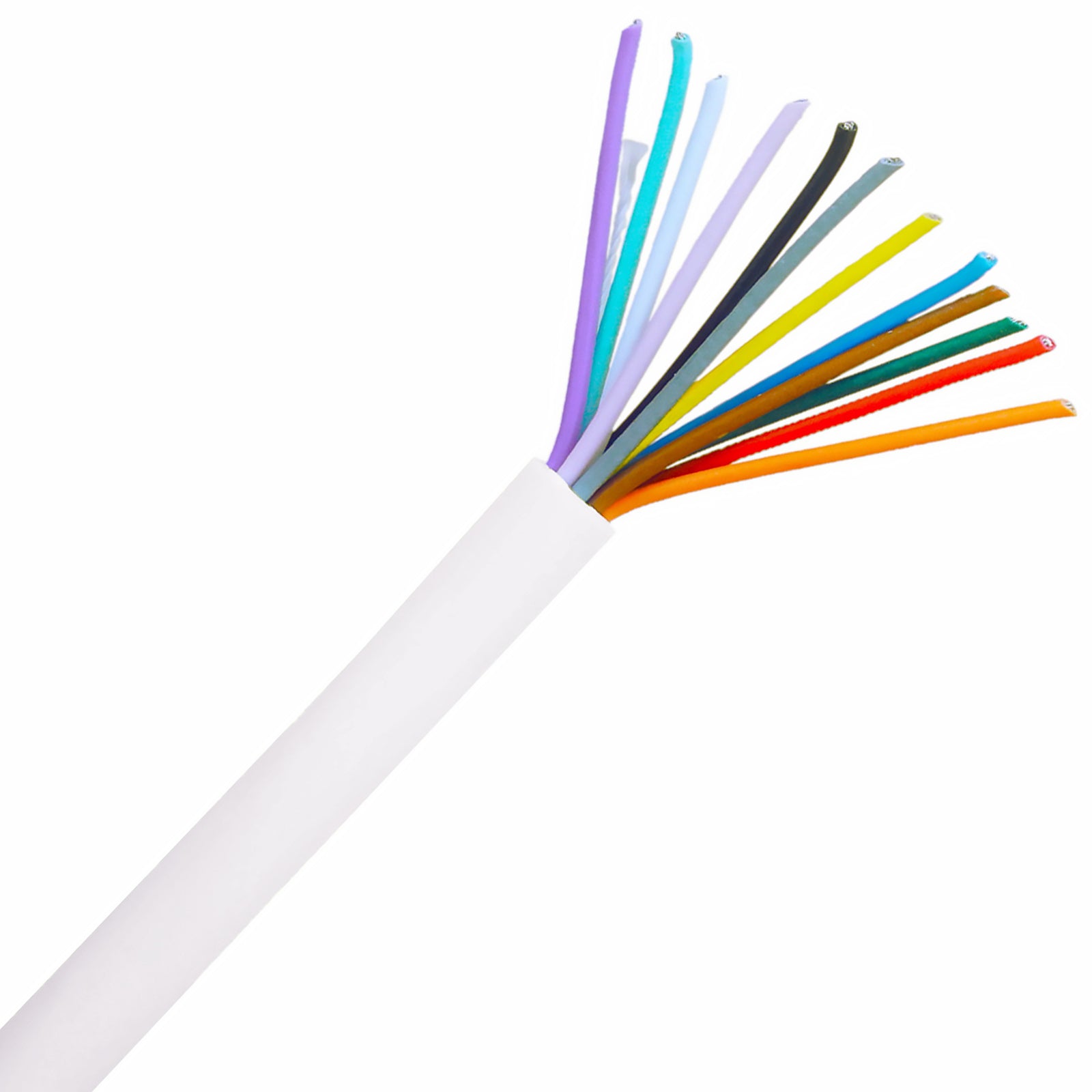 White 12 Core Unscreened Internal Type 1 LSZH Eca Alarm Cable 100m