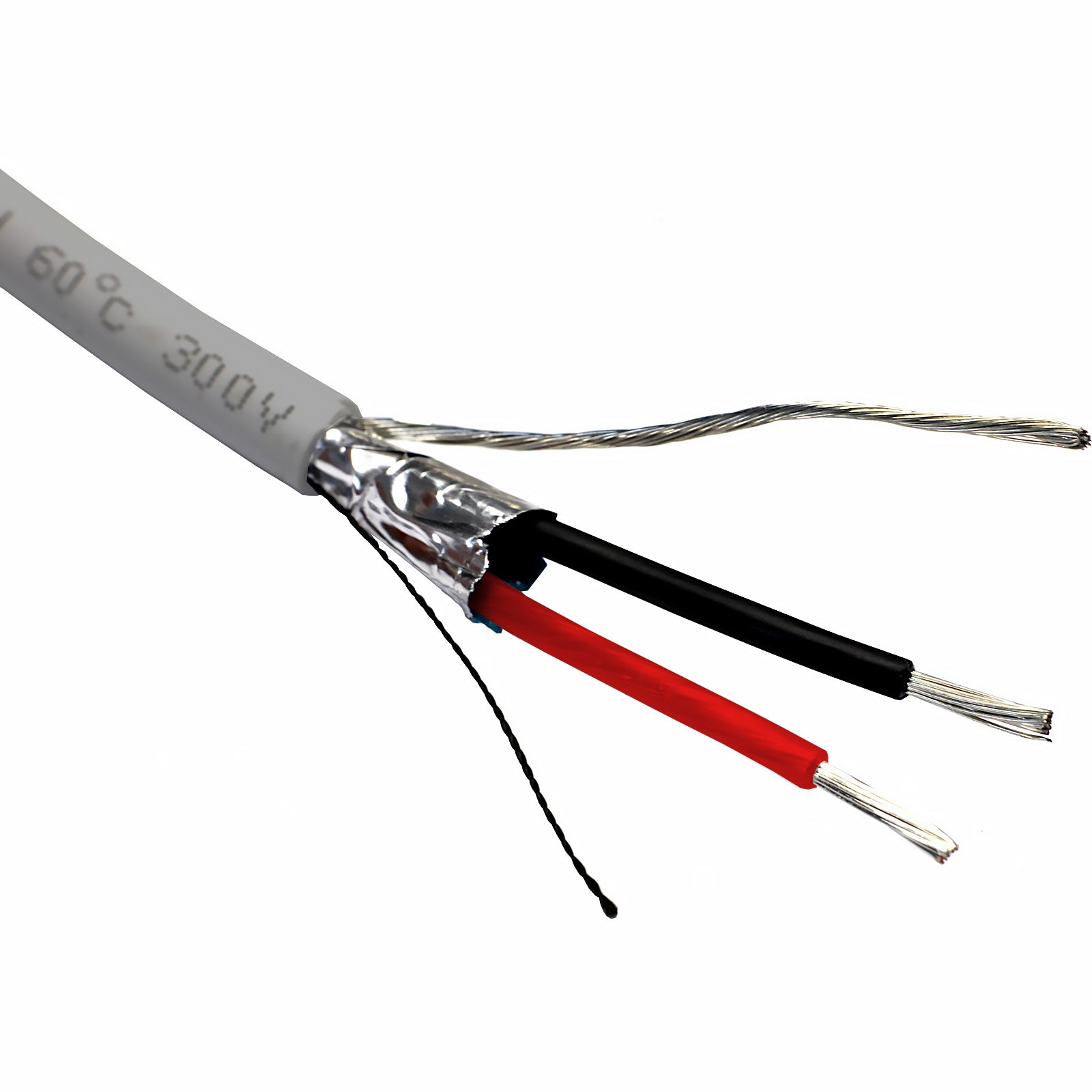 Grey 16AWG 1 Pair LSZH B2ca-s1a,d0,a1 Overall Foil Screened Type 8719 Belden Equivalent Cable 100m