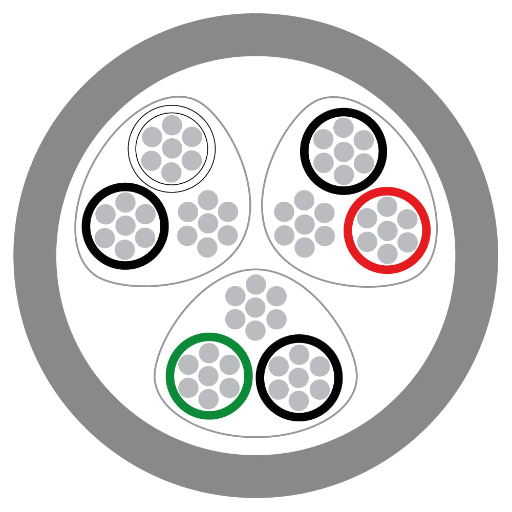 Grey 22AWG 3 Pair LSZH Eca Type 8777 Belden Equivalent Cable 100m