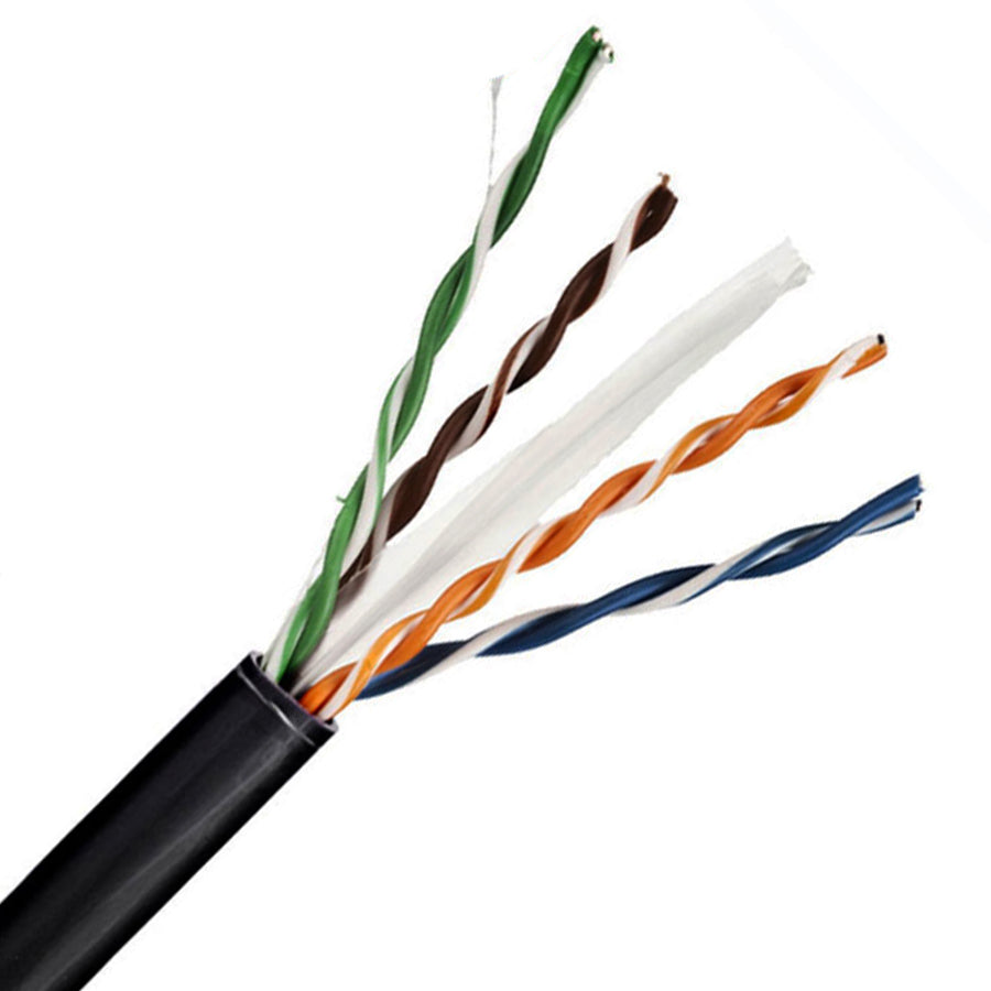 Black Draka Cat6 UTP PE Solid External Cable 305m