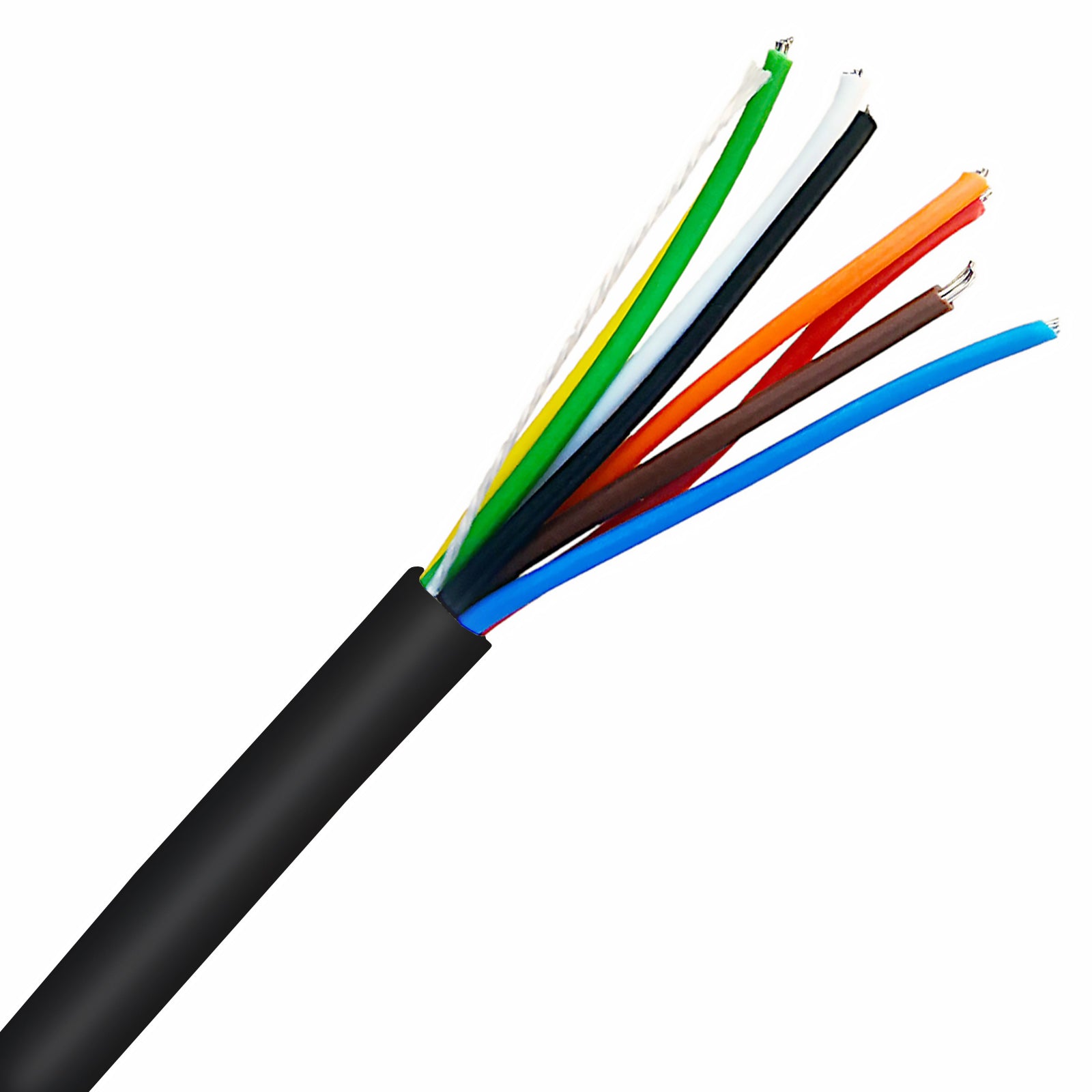 Black 8 Core Unscreened External UV PE Alarm Cable 100m