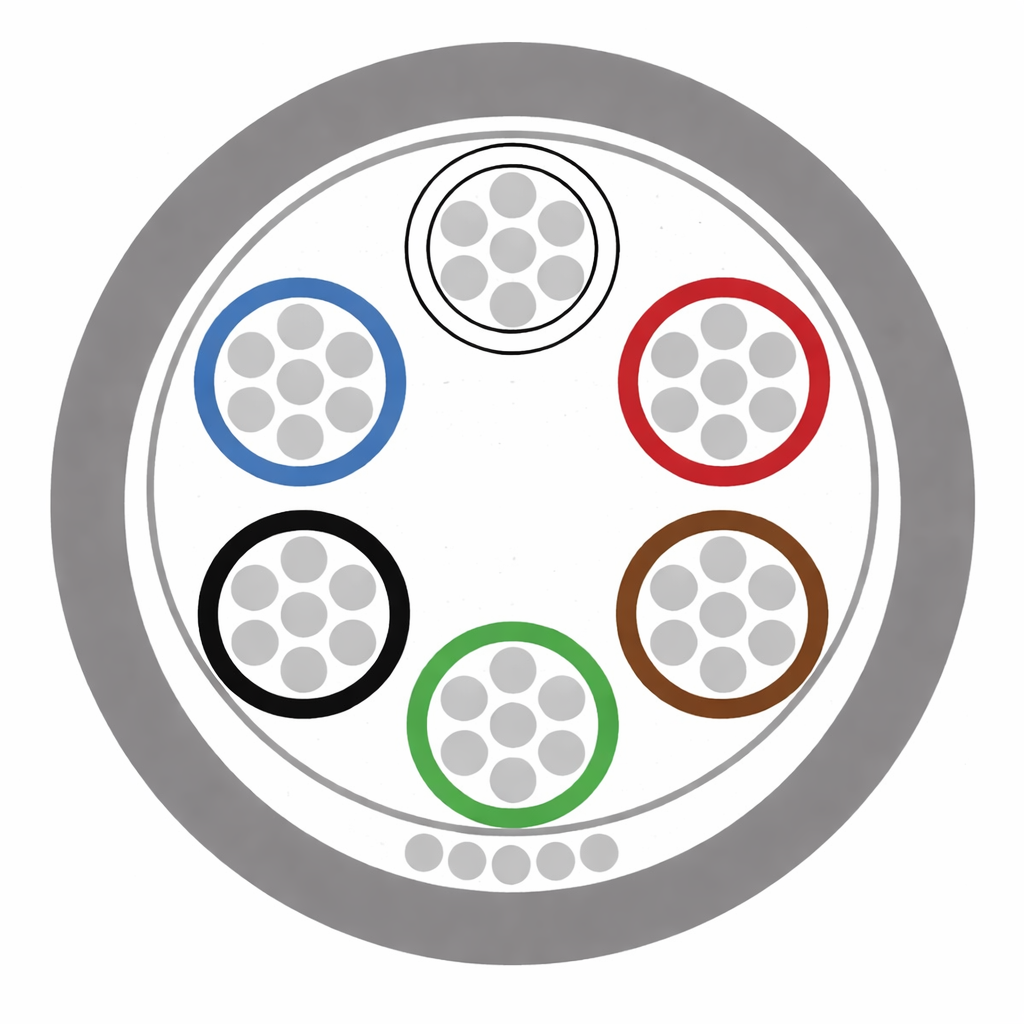 Grey 24AWG 6 Core Foil Screened LSZH Eca Type 9536 Belden Equivalent Cable 100m