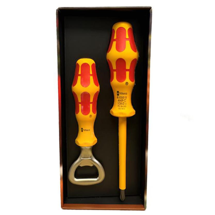 Wera 05134924001 Kraftform 1062 VDE Screwdriver & Bottle Opener Christmas Set