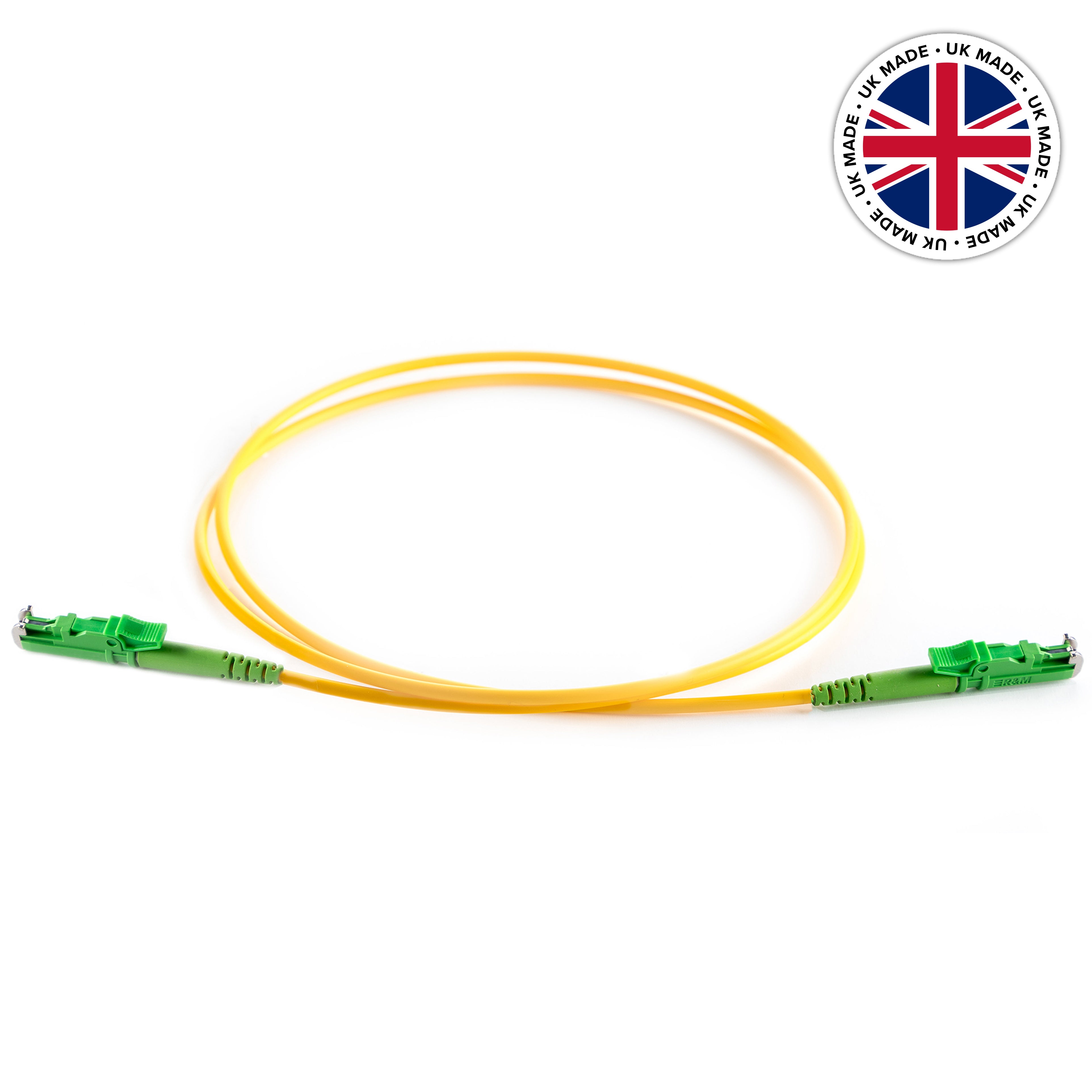 UK Made OS2 9/125 Singlemode Simplex E2000/APC-E2000/APC LSZH Fibre Patch Lead