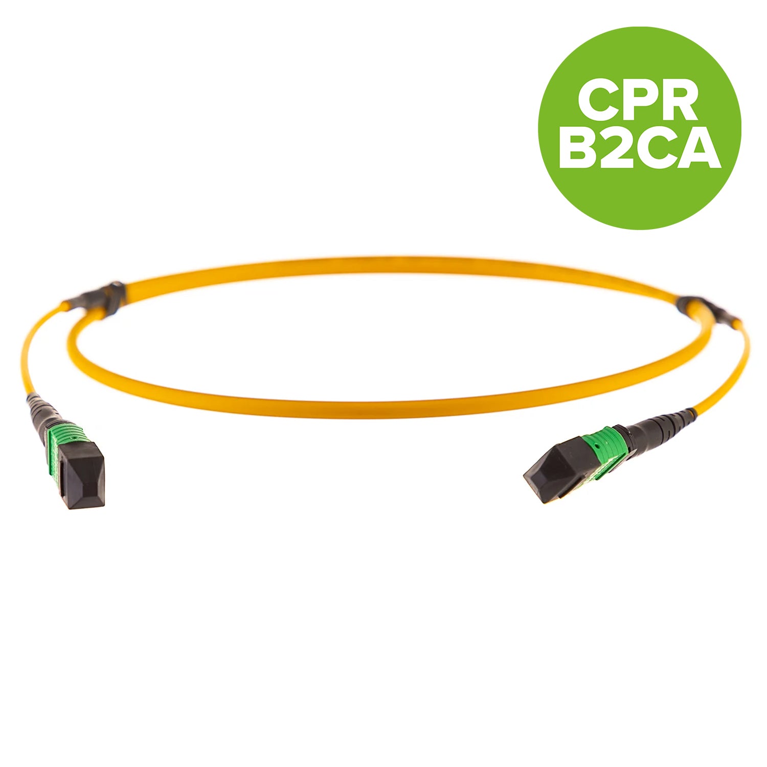 UK Made 12 Fibre OS2 Singlemode B2ca-s1a,d1,a1 MTP Elite Trunk Cable Male-Male Yellow