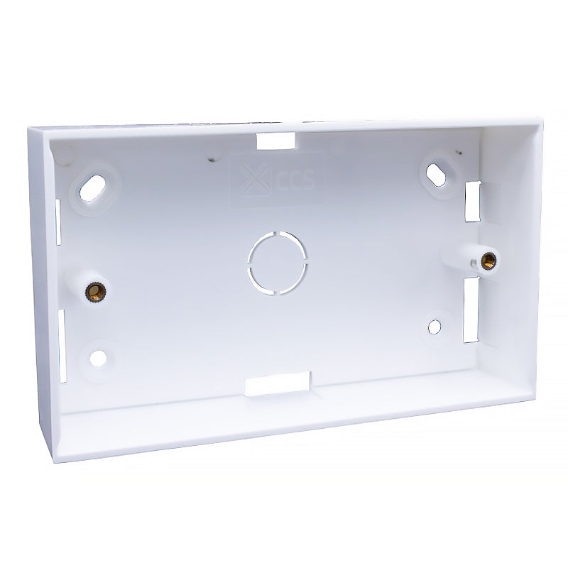 Connectix Double Gang Surface Mount Back Box 32mm Deep White (008-010-002-00)