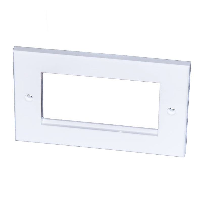 Connectix Double Gang Flat Euro Style Faceplate White (008-010-010-70)