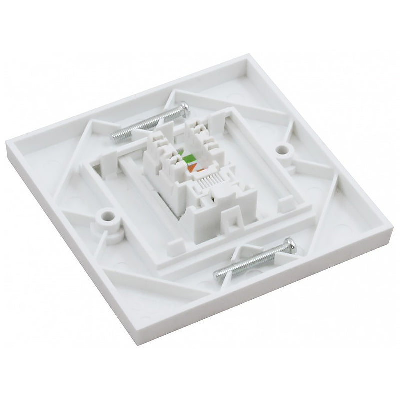 Connectix Cat5e 1 x UTP RJ45 Euro Module With Faceplate White (008-001-005-21)