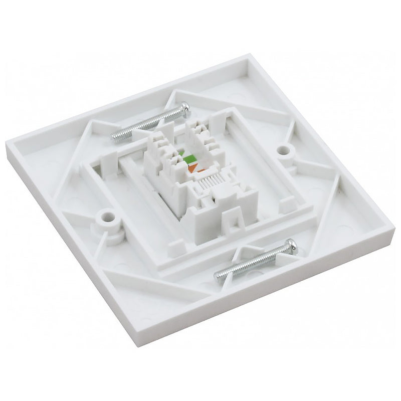 Connectix Cat6 1 x UTP RJ45 Euro Module With Faceplate White (008-001-005-31