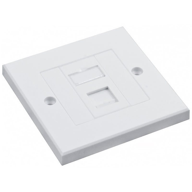 Connectix Cat6 1 x UTP RJ45 Euro Module With Faceplate White (008-001-005-31
