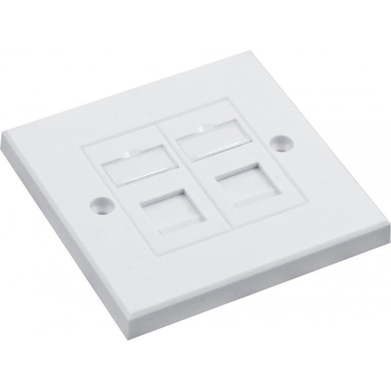 Connectix Cat6 2 x UTP RJ45 Euro Module With Faceplate White (008-001-005-32)