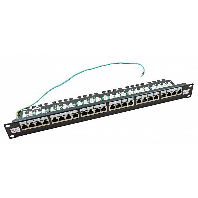 Connectix 24 Port Cat5e FTP Right Angled Patch Panel 1U Black