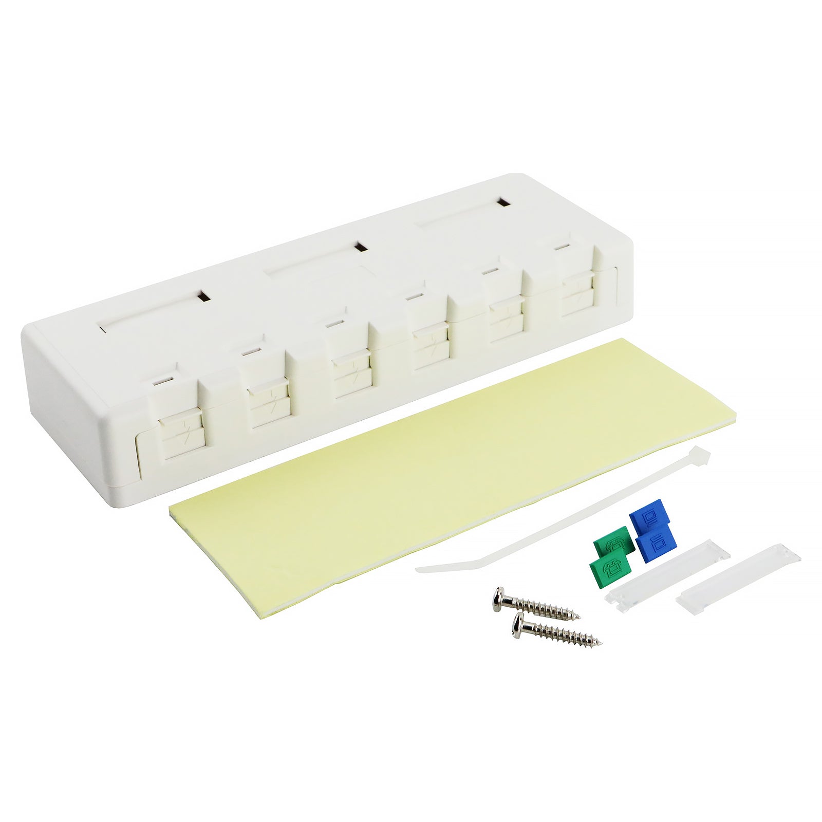 Excel Cat5e Plus Surface Mount Box 6 Port White (100-005)
