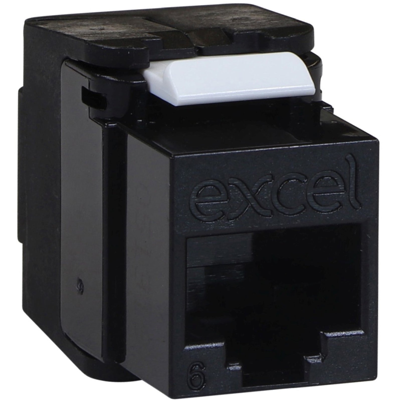 Excel Cat6 Unscreened Low Profile Tool-Less Keystone Jack Black (100-215-BK)
