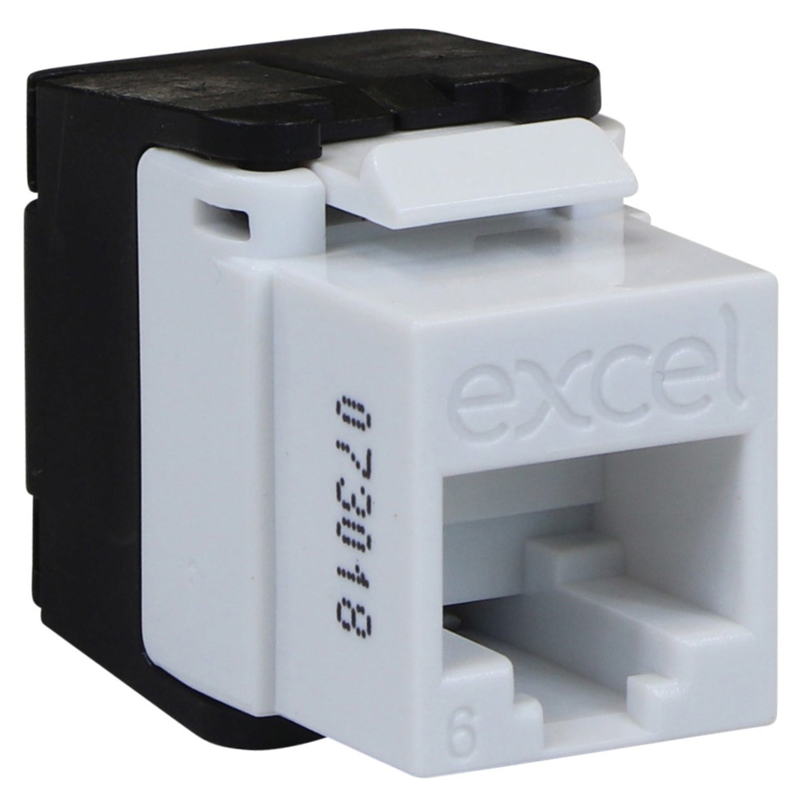 Excel Cat6 Unscreened Low Profile Tool-Less Keystone Jack White (100-215-WT)