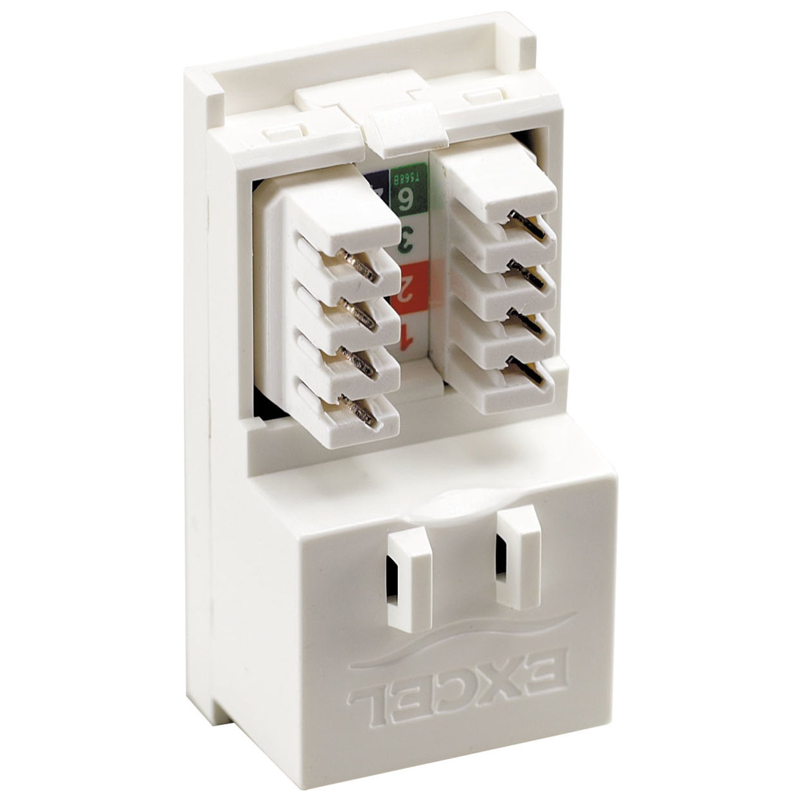 Excel Cat6 UTP RJ45 Low Profile Office Euro Module White (100-276)