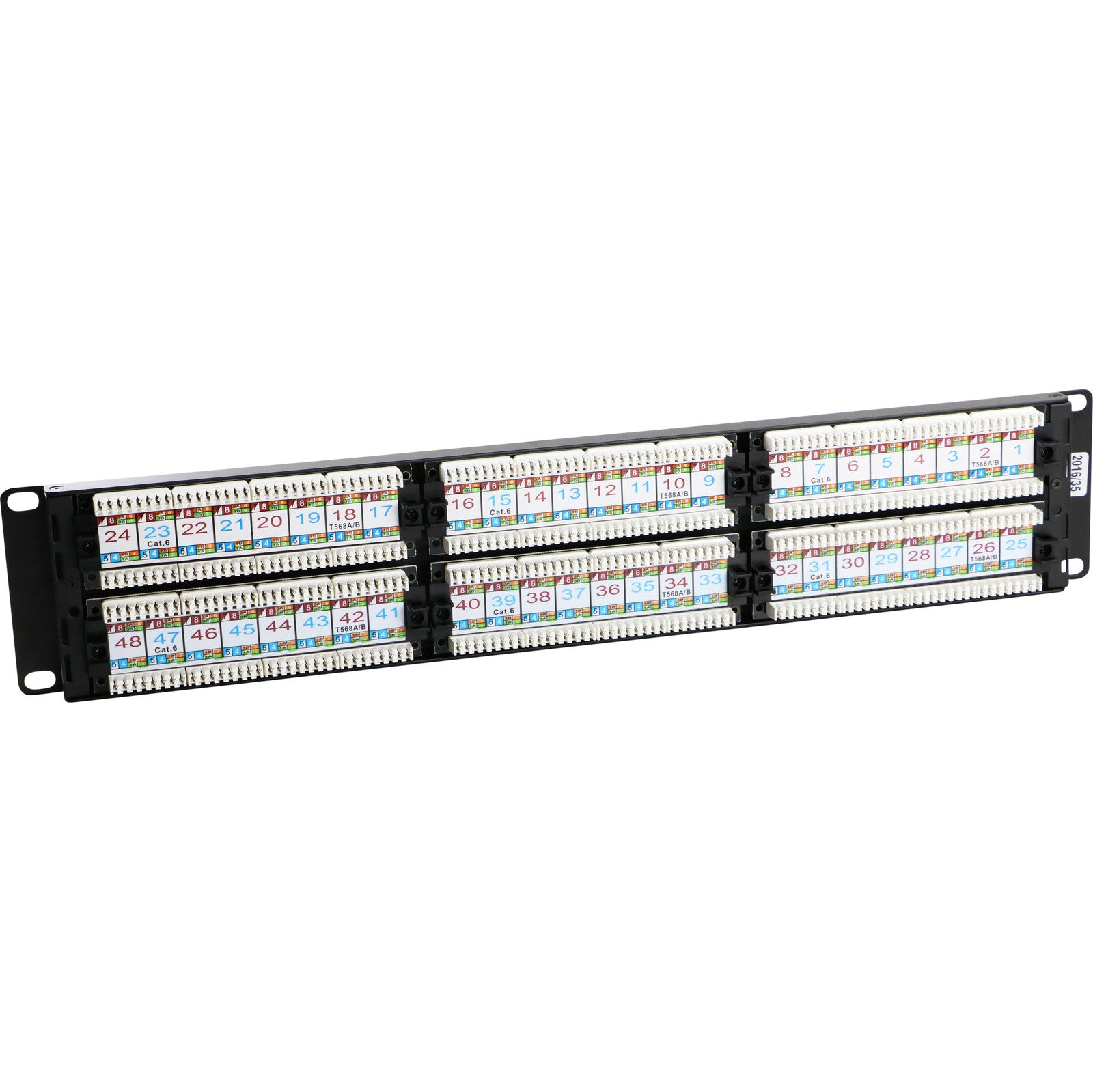 Excel 48 Port Cat6 UTP Patch Panel 2U Black (100-306)