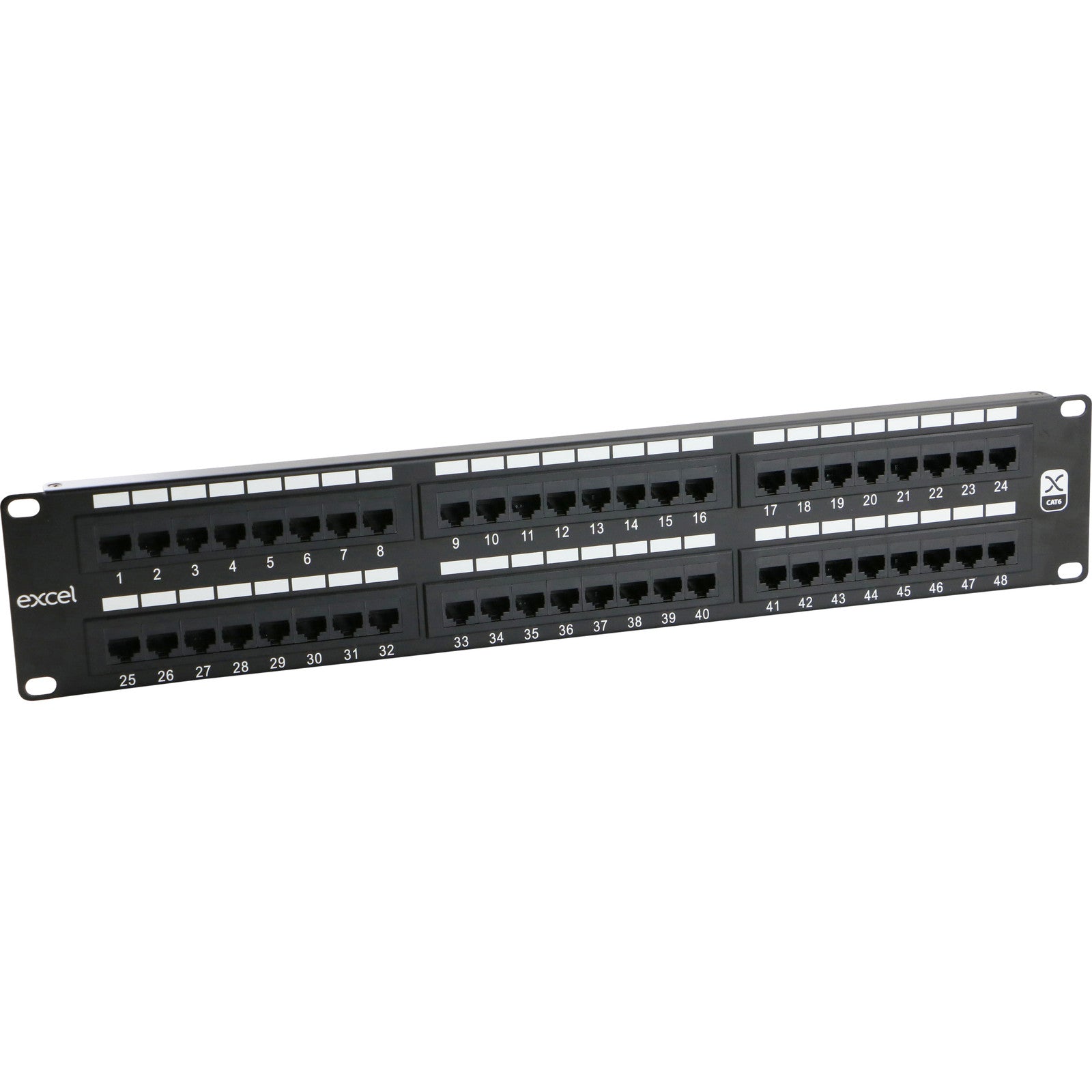 Excel 48 Port Cat6 UTP Patch Panel 2U Black (100-306)