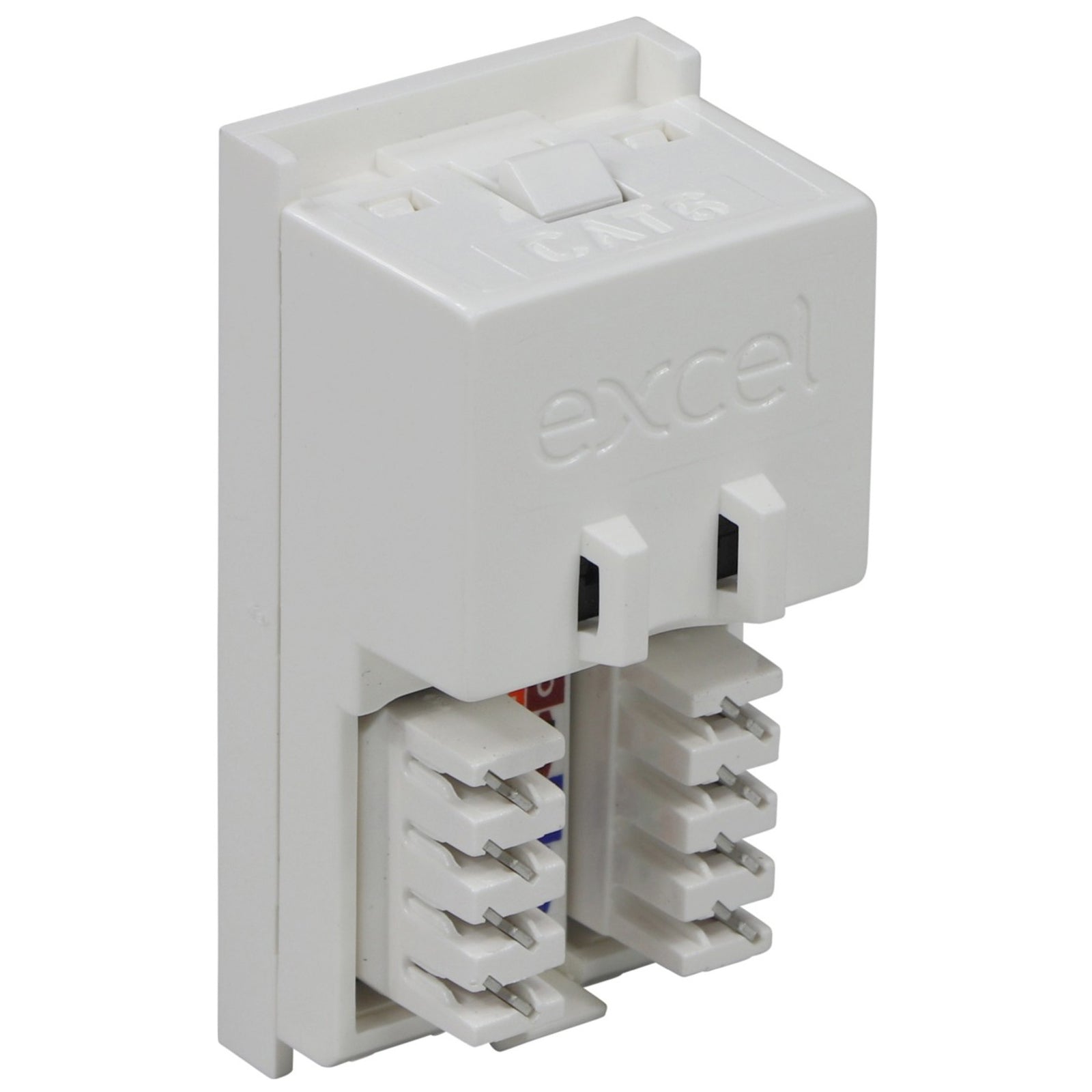 Excel Cat6 UTP RJ45 Low Profile Euro Module White (100-366)