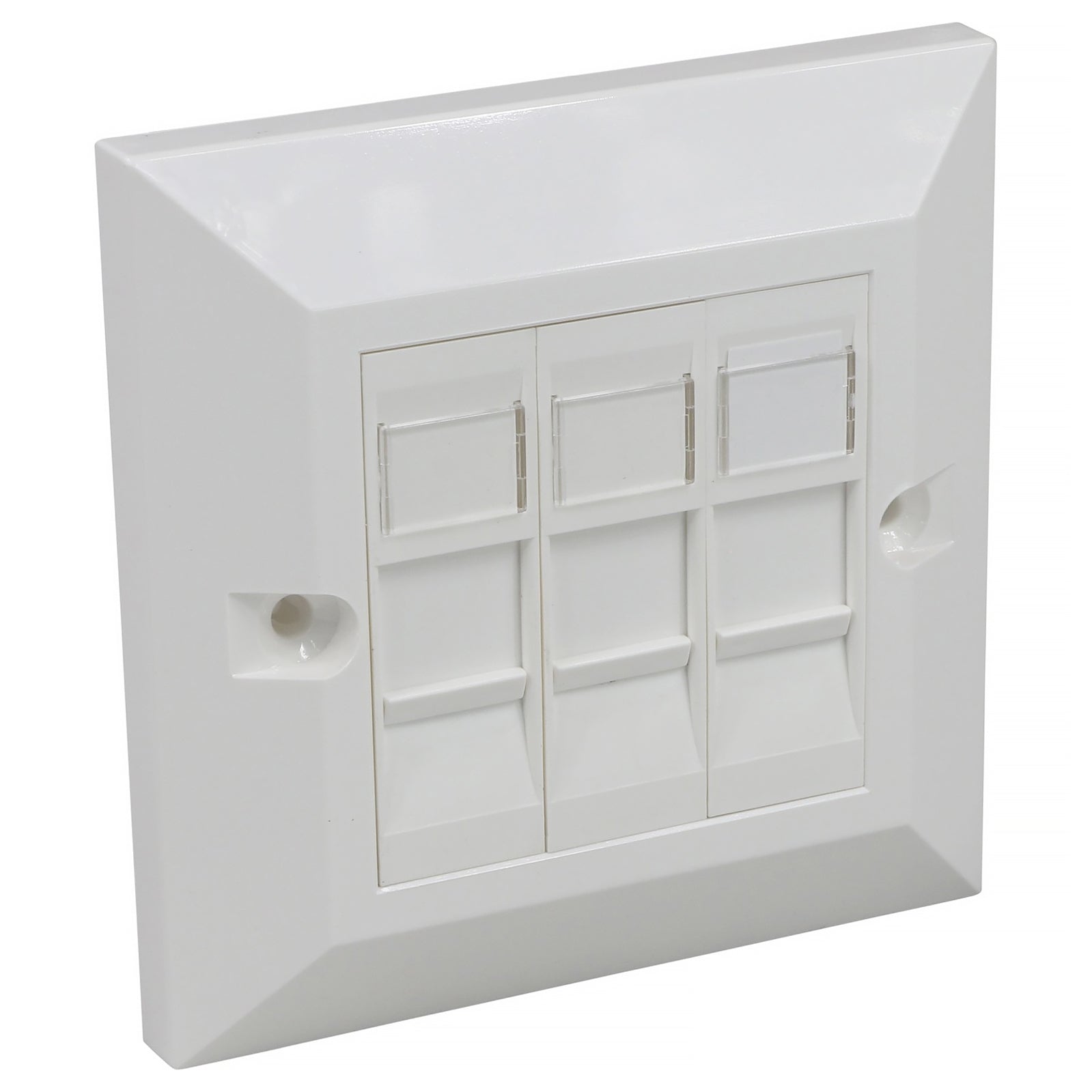 Excel Cat5e UTP Triple RJ45 Euro Module With Bevelled Face Plate White (100-411)