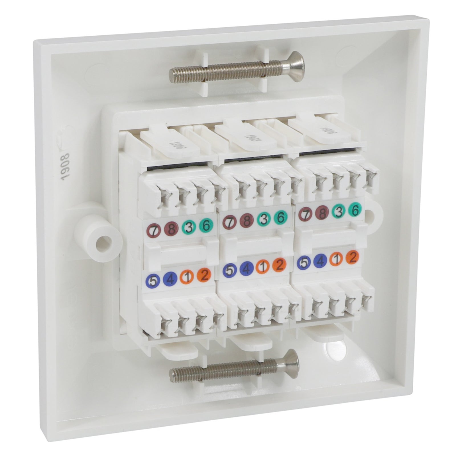 Excel Cat6 3 x UTP RJ45 Euro Module With Faceplate White (100-432)