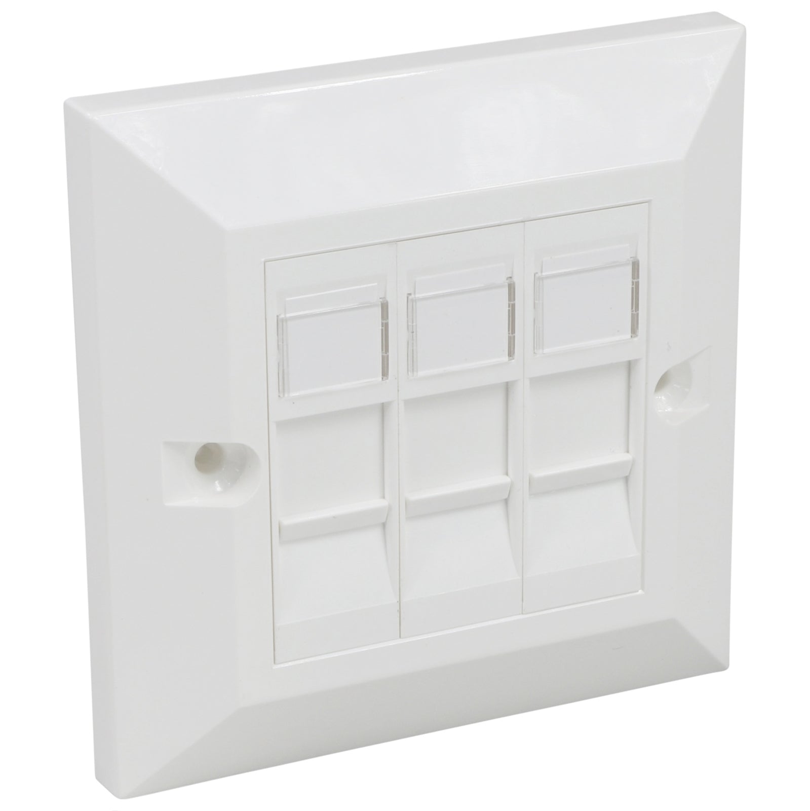 Excel Cat6 3 x UTP RJ45 Euro Module With Faceplate White (100-432)