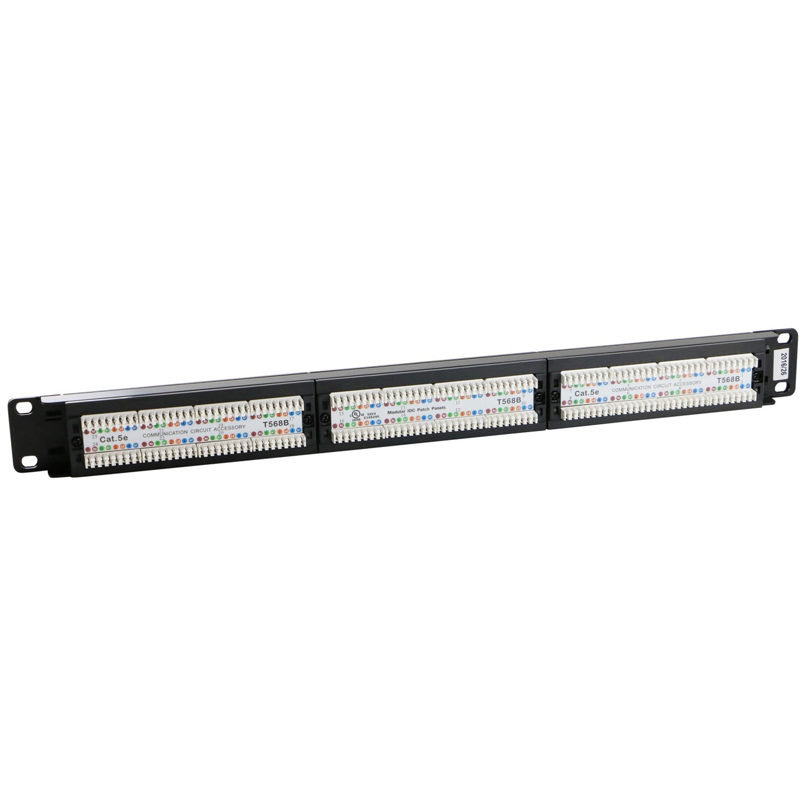 Excel Plus 24 Port Cat5e UTP Patch Panel 1U Black (100-470)