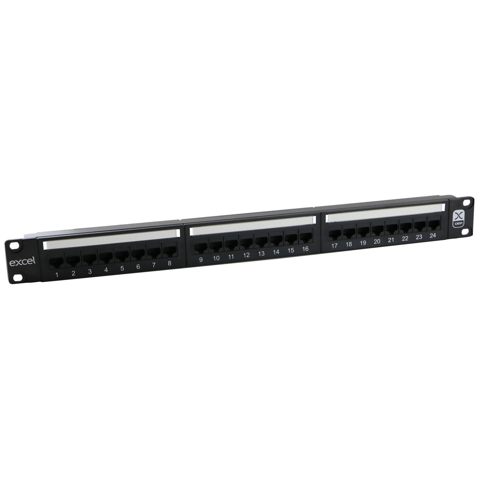 Excel Plus 24 Port Cat5e UTP Patch Panel 1U Black (100-470)