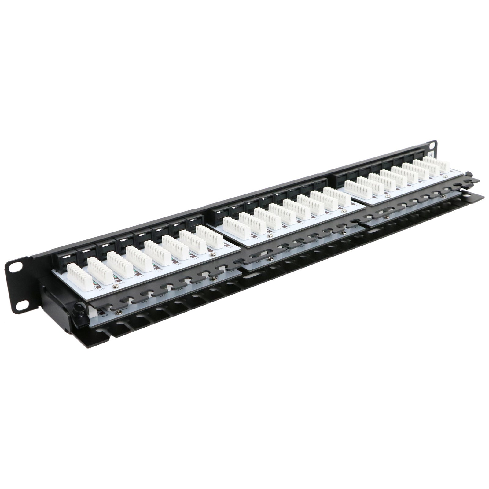 Excel 48 Port Cat5e UTP Right Angled Patch Panel 1U Black (100-497)
