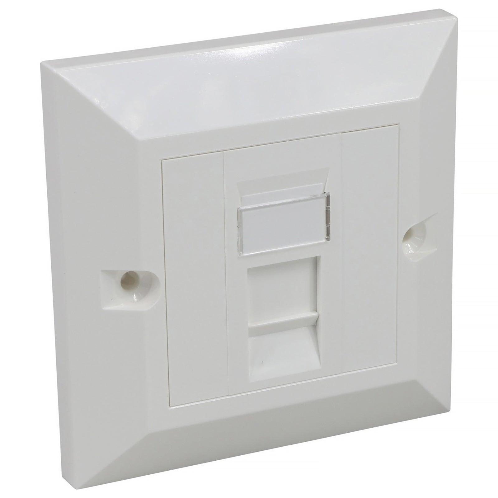 Excel Cat5e UTP Single RJ45 Euro Module With Bevelled Face Plate White (100-702)
