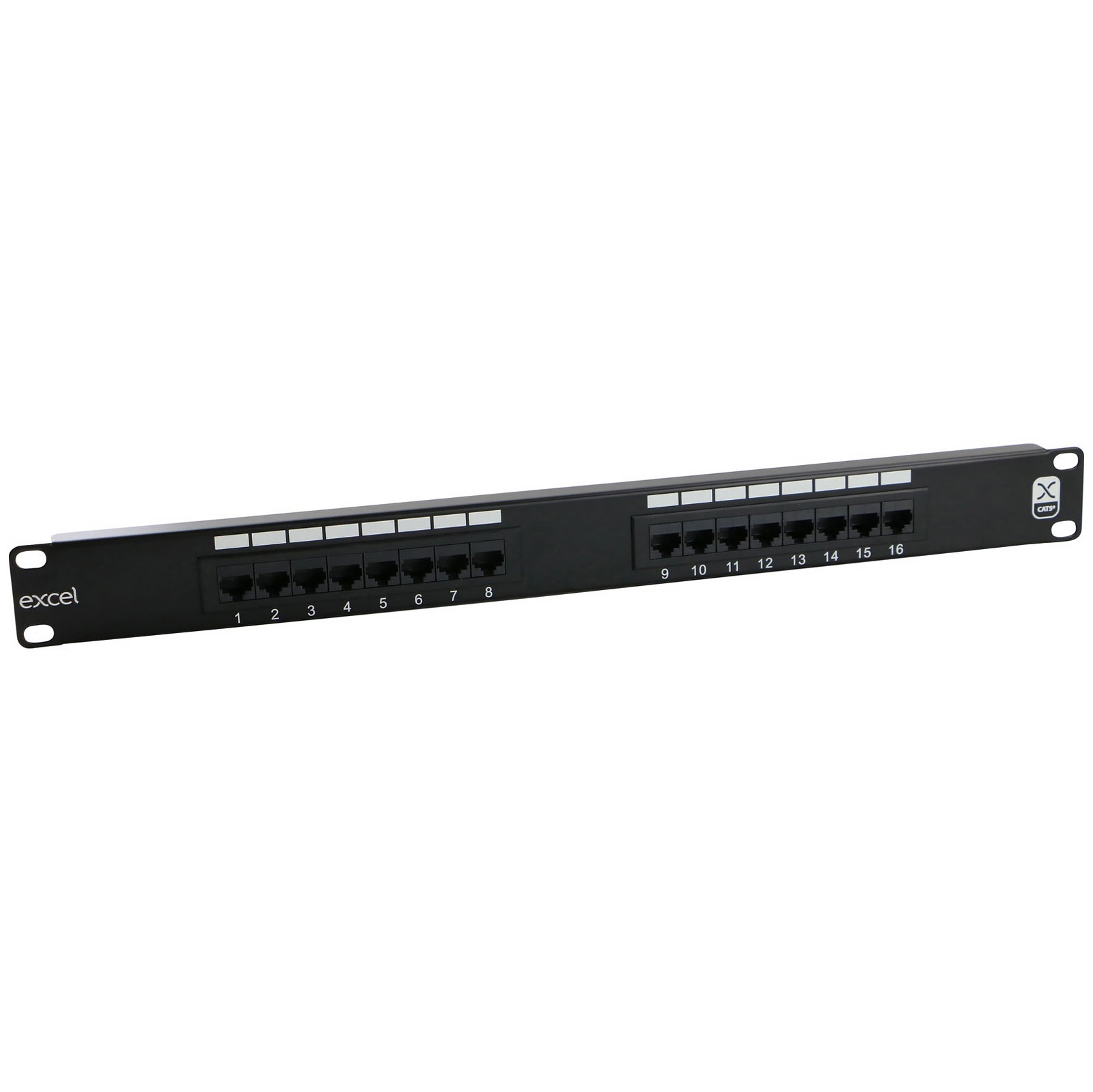 Excel 16 Port Cat5e UTP Patch Panel 1U Black (100-720)