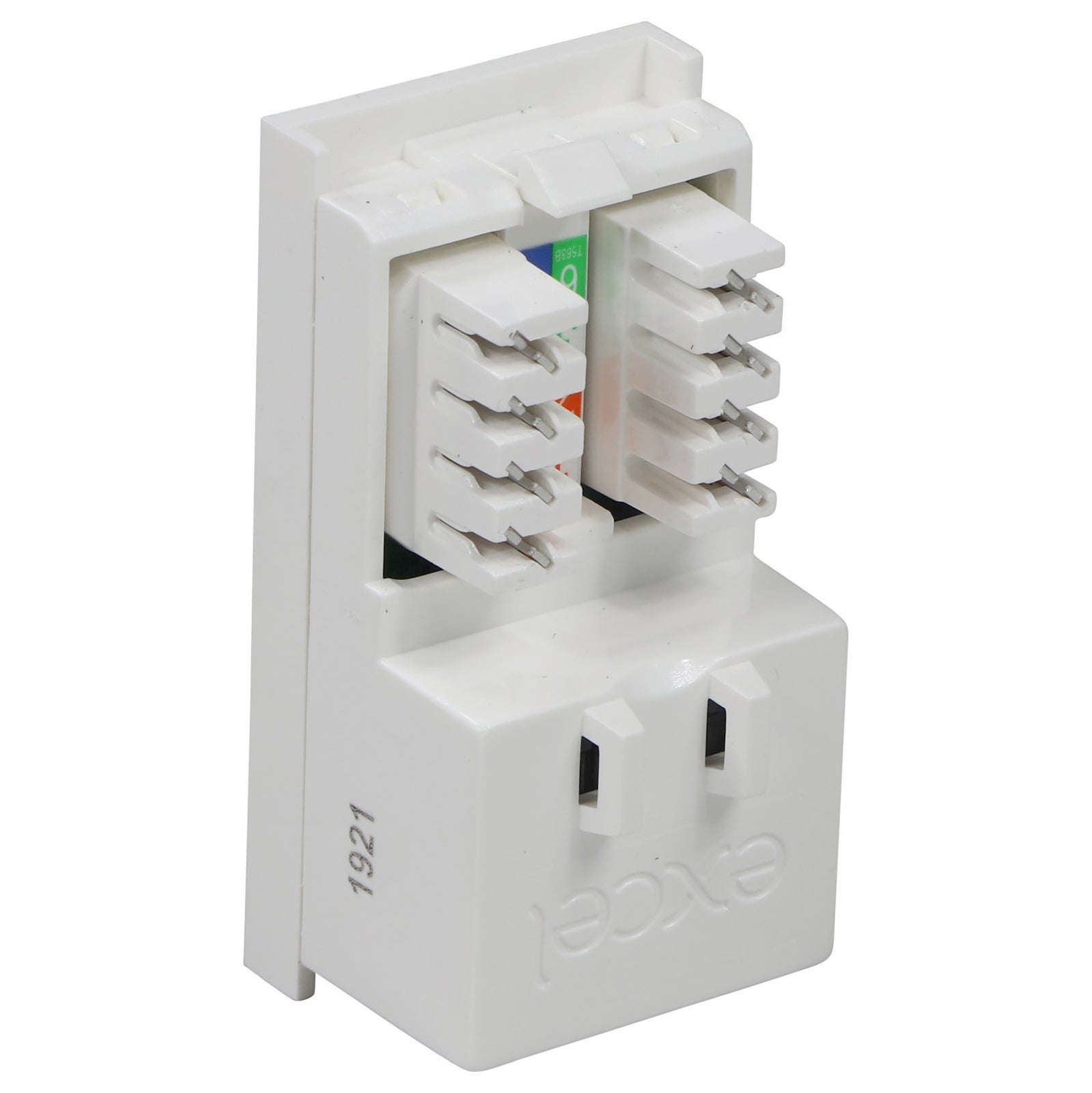 Excel Cat5e (UTP) Unscreened RJ45 Low Profile Euro Module White (100-760)