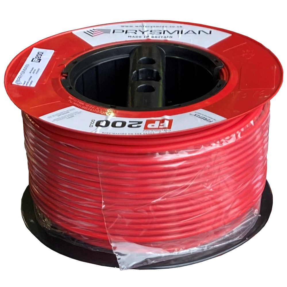 Prysmian 2 Core 1.5mm FP200 Gold Standard Fire Performance Cable Red 100m