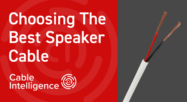 A blog banner showing a two core speaker cable next to the title in a large font with the cable intelligence logo below.
