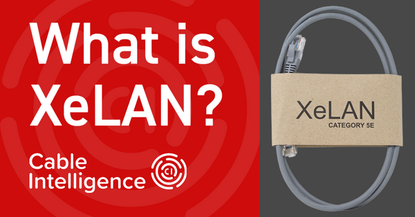 A banner image showing the title What Is XeLAN with the Cable Intelligence Logo underneath next to an image of XeLAN patch panels