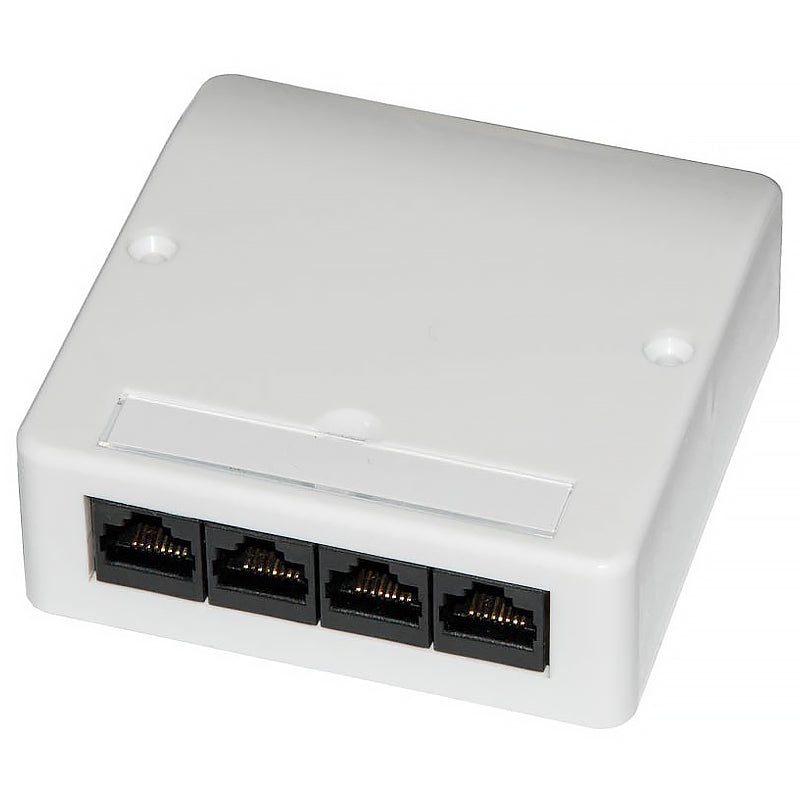 Connectix Cat6 Vertical Outlet 4 Ports White