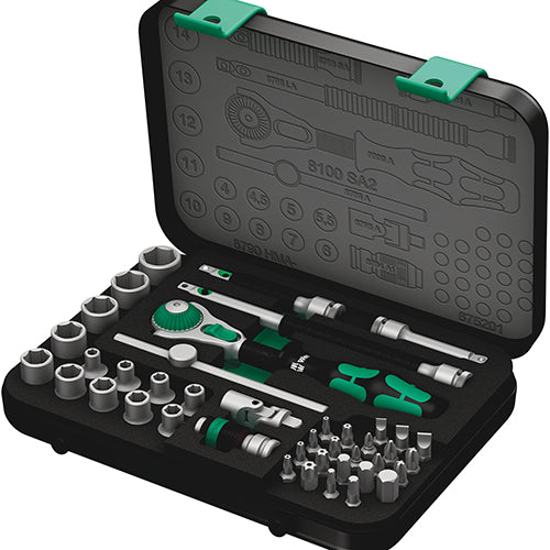 Wera 05003533001 8100Sa2 Socket Set 1/4" Drive Metric Zyklop 42pc