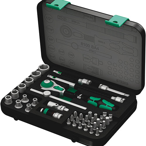 Wera 05003535001 8100Sa4 Socket Set 1/4" Drive Imperial Zyklop 41pc